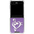 Purple Glitter Musical Heart Galaxy Z Flip6 Clear Case